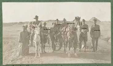 Image: Jack, Palmer, Janson, Capt. Wilkie (Q.M), Major Elmslie, Colonel Meldrum, Major Whyte