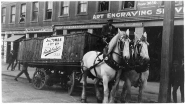 Image: James Tombs & Co Ltd. Studebaker on horse drawn cart