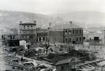 Image: Foundation Work, looking towards Filleul Street - Dunedin Town Hall