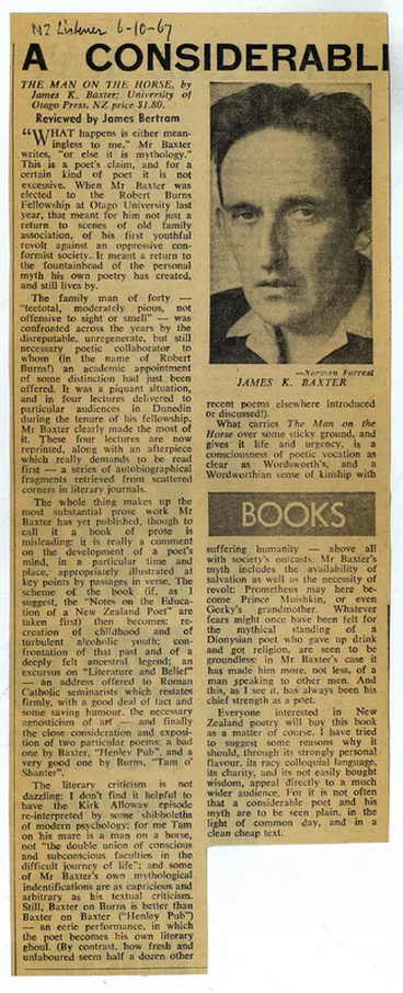 Image: ‘Review of The Man on the Horse’ from The New Zealand Listener