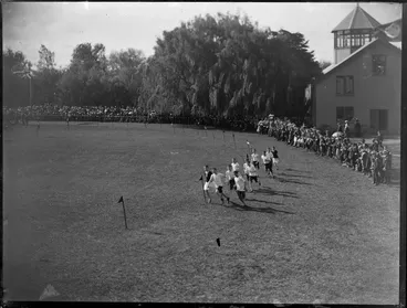 Image: Cross-country runners competing at a sports day, Christ's College, Christchurch