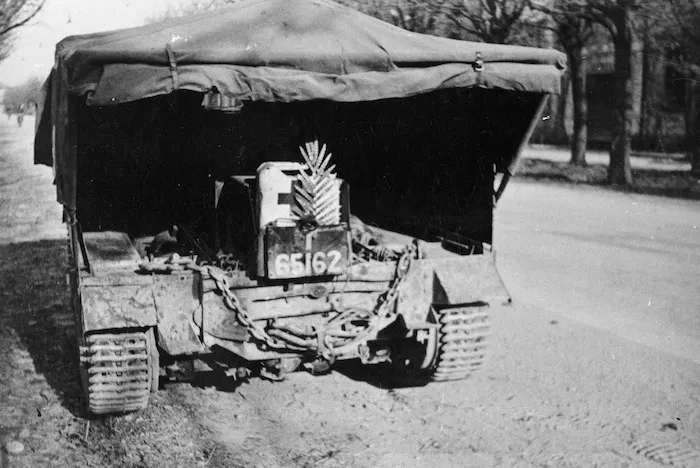 James G Brown, fl 1945 (Photographer) : Bren carrier converted to a stretcher carrier, Faenza, Italy