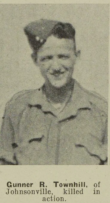 Image: Gunner R. Townhill, of Johnsonville, killed in action
