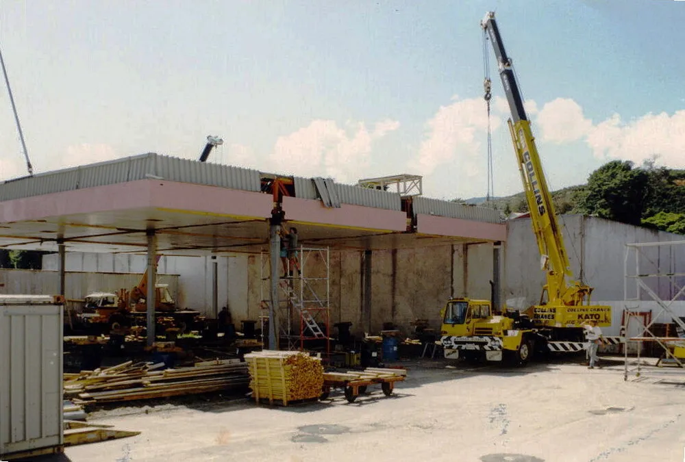 Radiata Pine (NZ) Ltd., Montgomery Crescent; dry store roof from Wellington BP station.