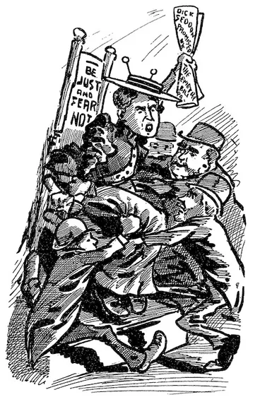 Image: Blomfield, William, 1866-1938 :Mayoral Contest at Onehunga. New Zealand Observer and Free Lance, 24 November 1894.