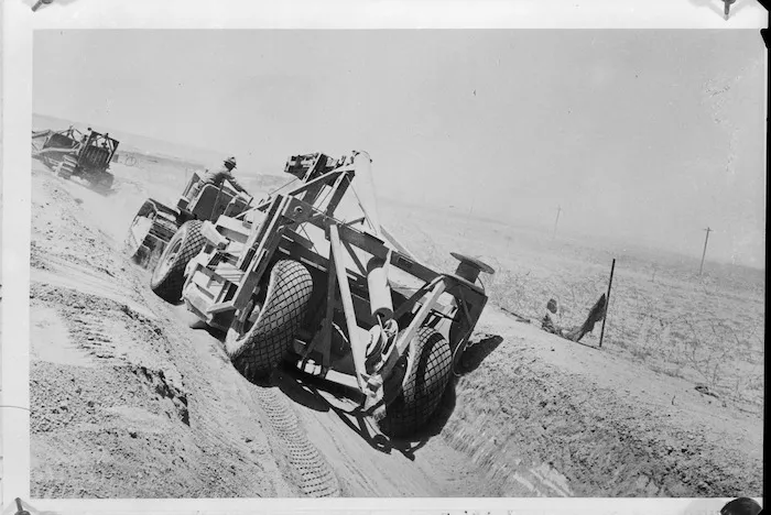 NZ engineers digging a tank trap in the Western Desert