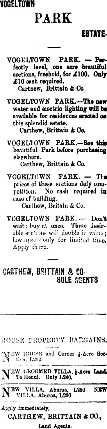 Image: Page 3 Advertisements Column 8 (Taranaki Daily News 9-3-1903)