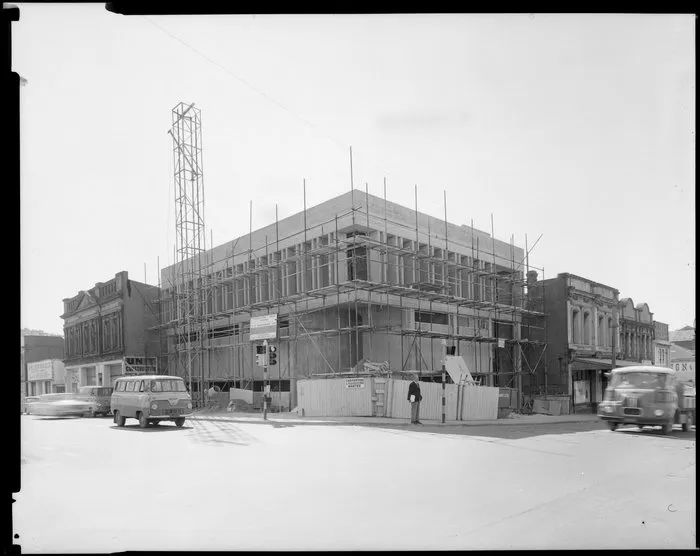 Cricketers Arms Tavern, corner of Tory and Vivian Streets, Wellington, under construction
