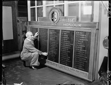 Image: Rongotai College roll of honour