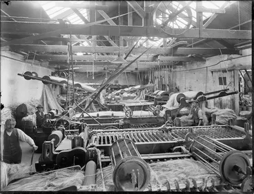 Image: Flax processing factory, probably Christchurch region