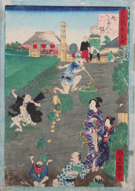 Excited carrier drops pannier of melons