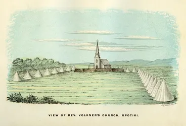 Image: 'View of Rev. Volkner's church, Opotiki'
