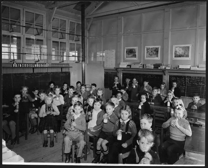 Primary pupils at Tekapo School with their free school milk
