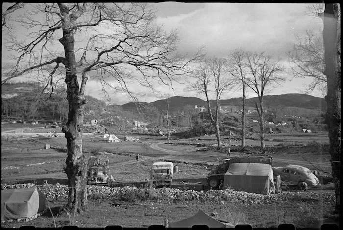 General view of 2 New Zealand Division HQ at Casale, Italy, World War II - Photograph taken by George Bull