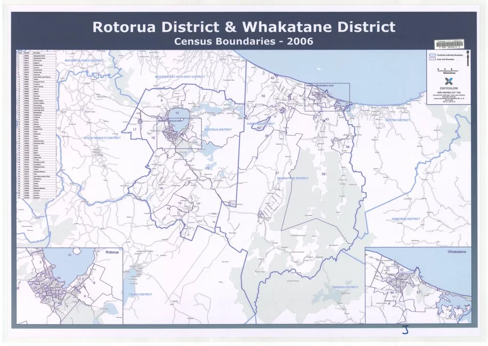 Rotorua District & Whakatāne District - Census Boundaries 2006