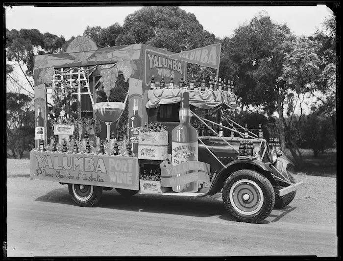 Truck advertising Yalumba Wines - Photograph taken by Frank J Denton