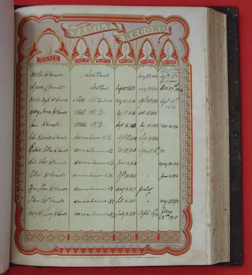 Family Record page 1