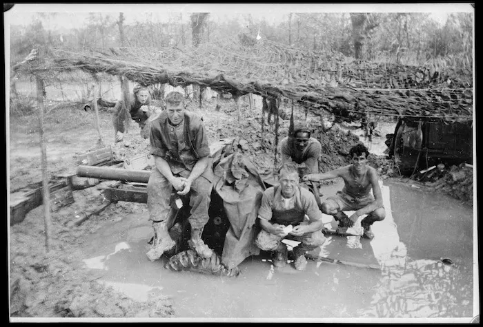World War 2 New Zealand gun crew, Forli area, Italy