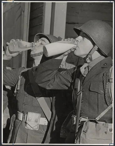 Image: United States Marines drinking milk, New Zealand