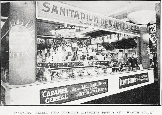 Sanitarium Health Food Company's attractive display of 'health foods'