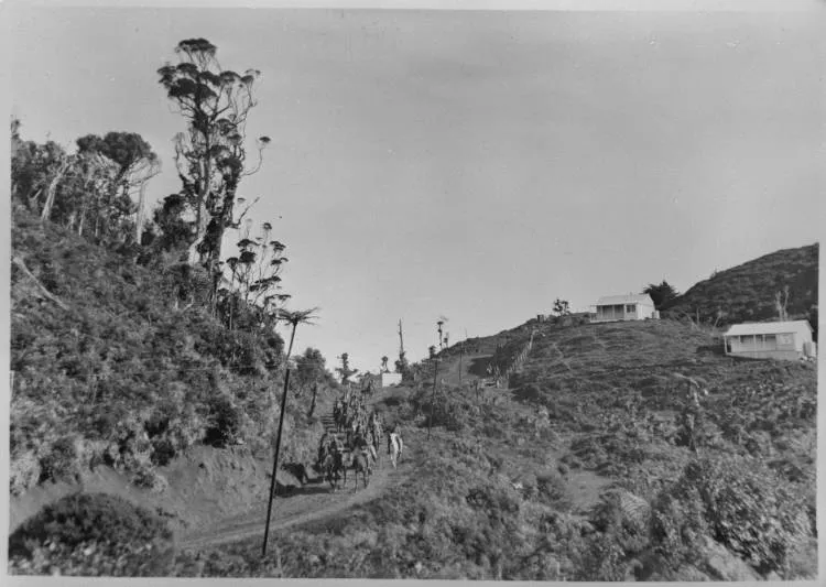 Legion of frontiersmen below Waiatarua.