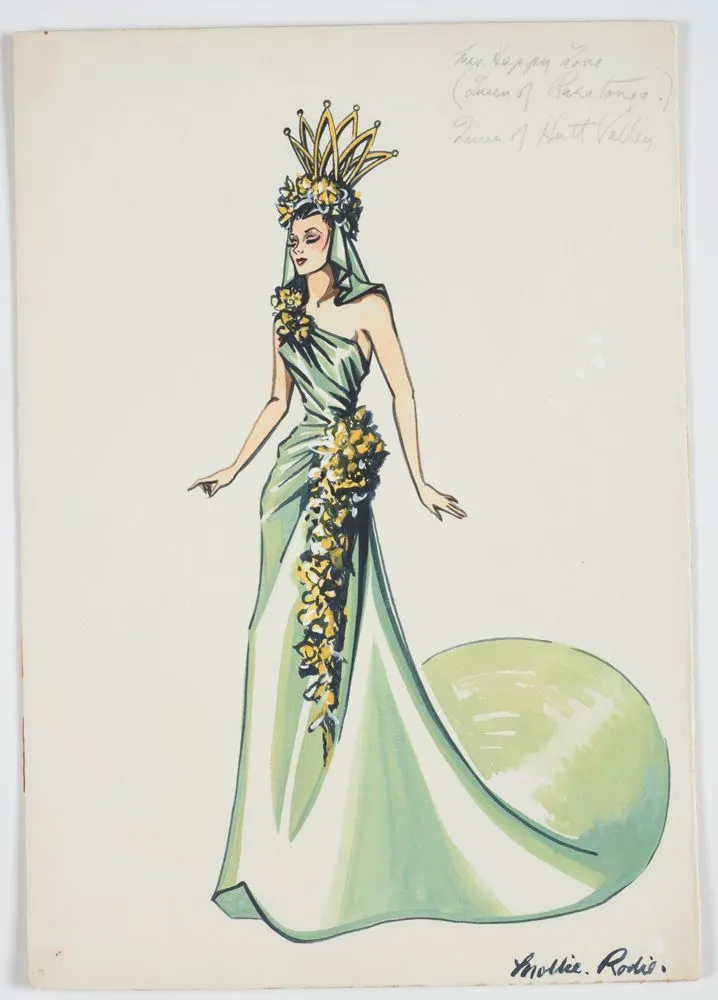 Costume design for Victory Queen Carnival, 'Queen of Hutt Valley'