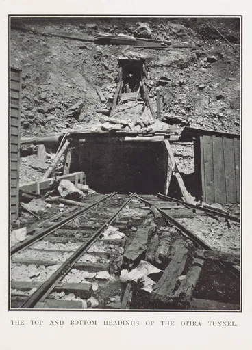 Image: The top and bottom headings of the Otira Tunnel