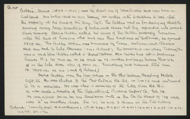 Macdonald Dictionary Record: David Gebbie