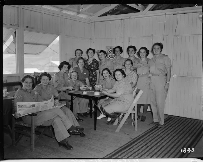 Women from the New Zealand Army during a rest period, World War II, Pacific region