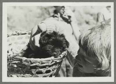 [Belinda Hillary with puppy]