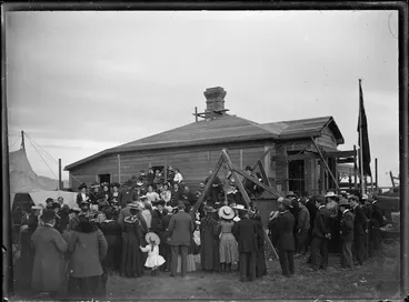 Image: Crowd at the laying of the Foundation Stone for the Petone Baptist Church, 2nd May 1903.