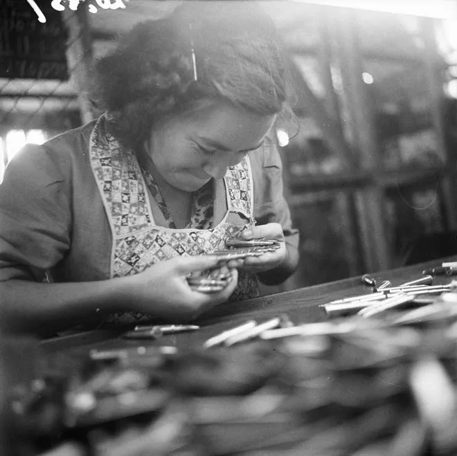 Woman in a munitions factory, 1944