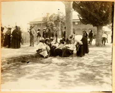 Image: Māori men and women on voting day, Rotorua