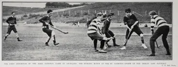 Image: The first exhibition of the Irish national game in Auckland