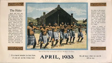 Image: [New Zealand Tourist Department?] :The Haka. April, 1933.
