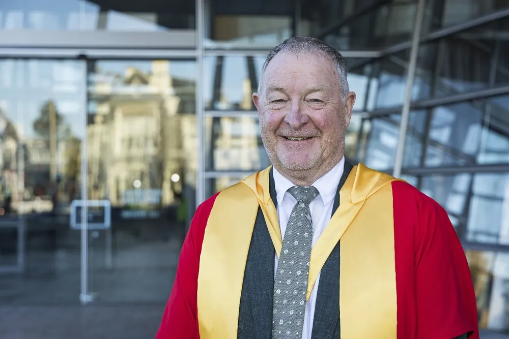 Stephen Mark Smith outside of the Christchurch Art Gallery: 2024 Lincoln University graduation