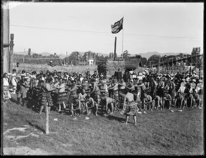 Haka by Ngati Kahungunu group during the New Zealand International Exhibition, Christchurch