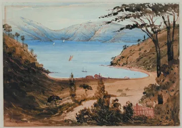 Image: Port Underwood. Jacky Guard’s house. Grave of Rangiawa