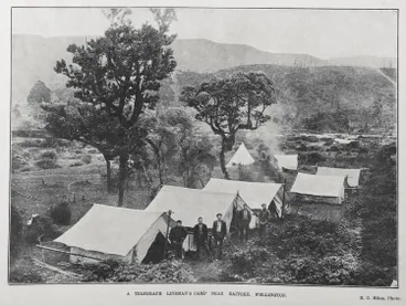 Image: A TELEGRAPH LINEMAN'S CAMP NEAR KAITOKE, WELLINGTON