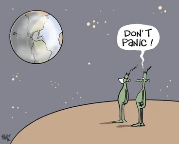 Image: "Don't panic." 27 April 2009