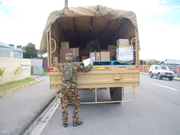 Image: Supply truck on Shaw Avenue
