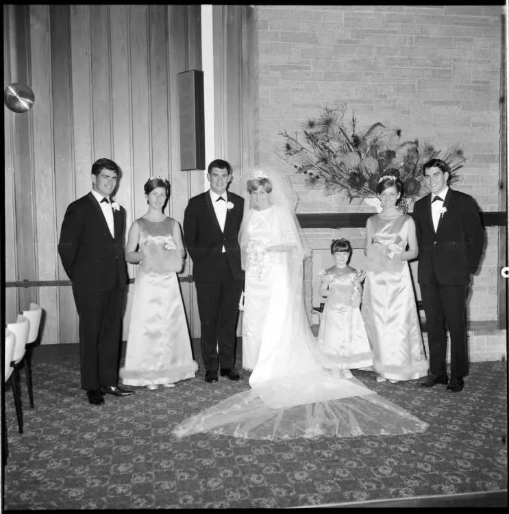 Wedding portraits of John Harper and Vandra Giles, 1968