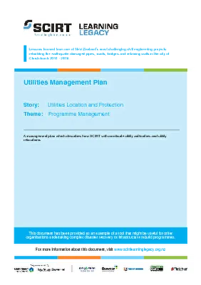 Utilities Management Plan