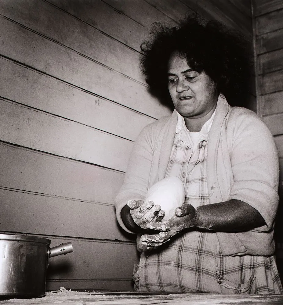 When it is mixed evenly she divides it into four parts, rolling each into a big ball. From the series: Washday at the pa