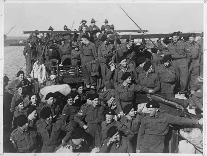 Reinforcements for the Armoured Brigade arrive at Tewfik, World War II - Photograph taken by S Wemyss