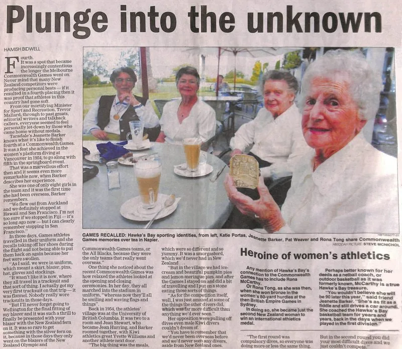 Newspaper Article 2006 – Plunge into the unknown (Hawke's Bay Today)