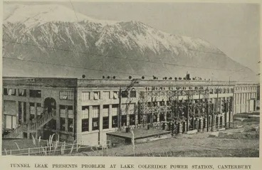 Image: The power station at Lake Coleridge, with the Southern Alps in the background.