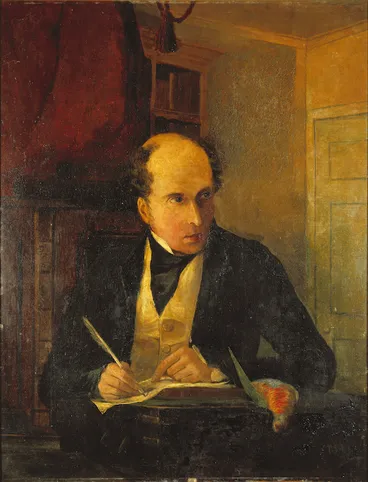 Image: [Harrison, George Henry] 1816-1846 :[Portrait of William Swainson engaged in ornithological research. 1836?]