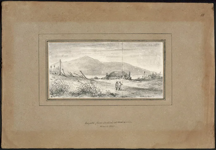 Swainson, William, 1789-1855 :Jenkins House; Kapiti from Jenkin's at Wakanie, March 1849.