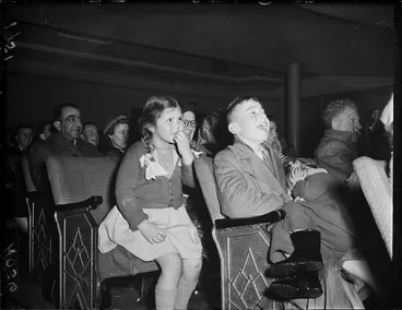 Image: Children and Charlie Chaplin movie